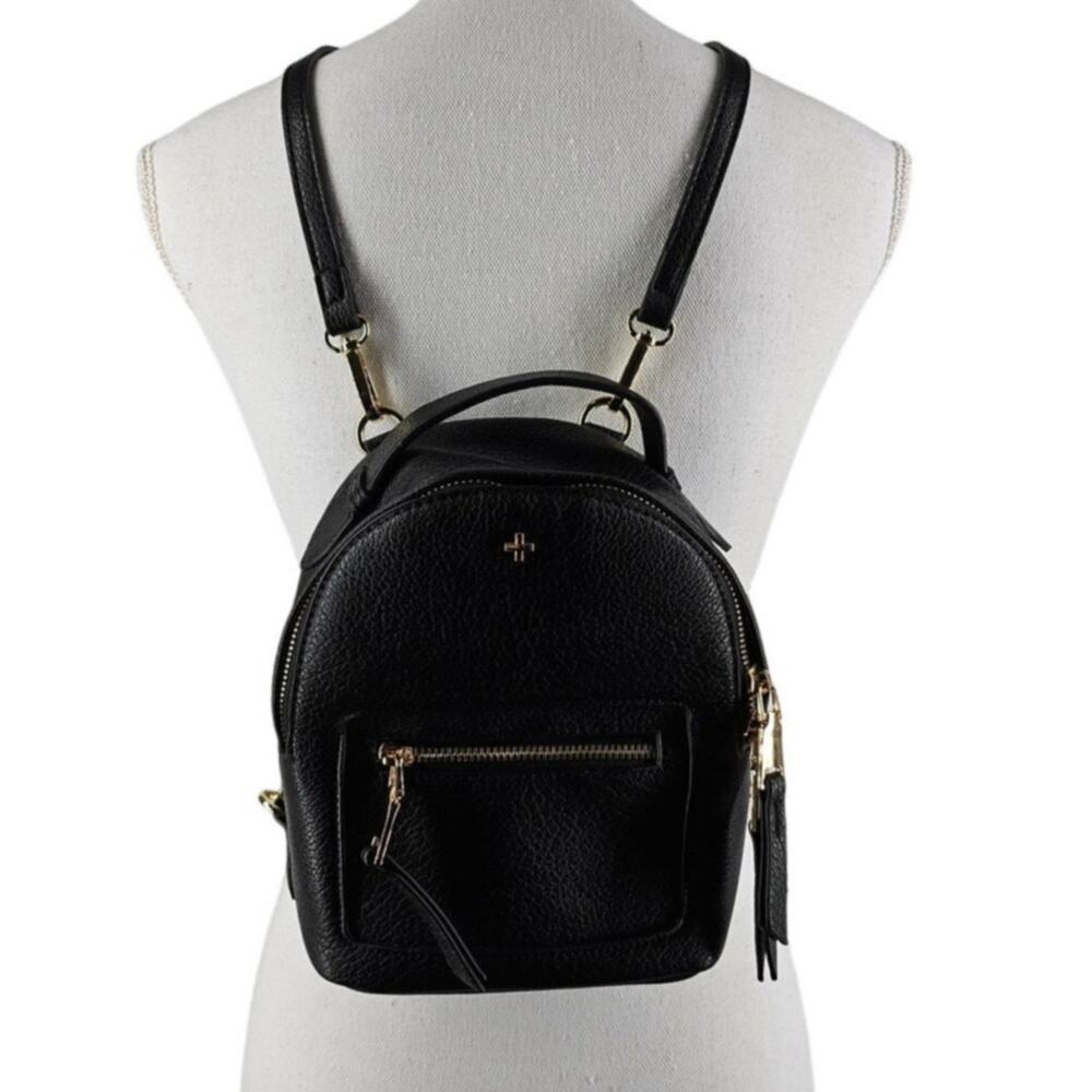 PETA & JAIN ZOE MINI BACKPACK – BLACK – VEGAN LEATHER – GOLD HARDWARE
